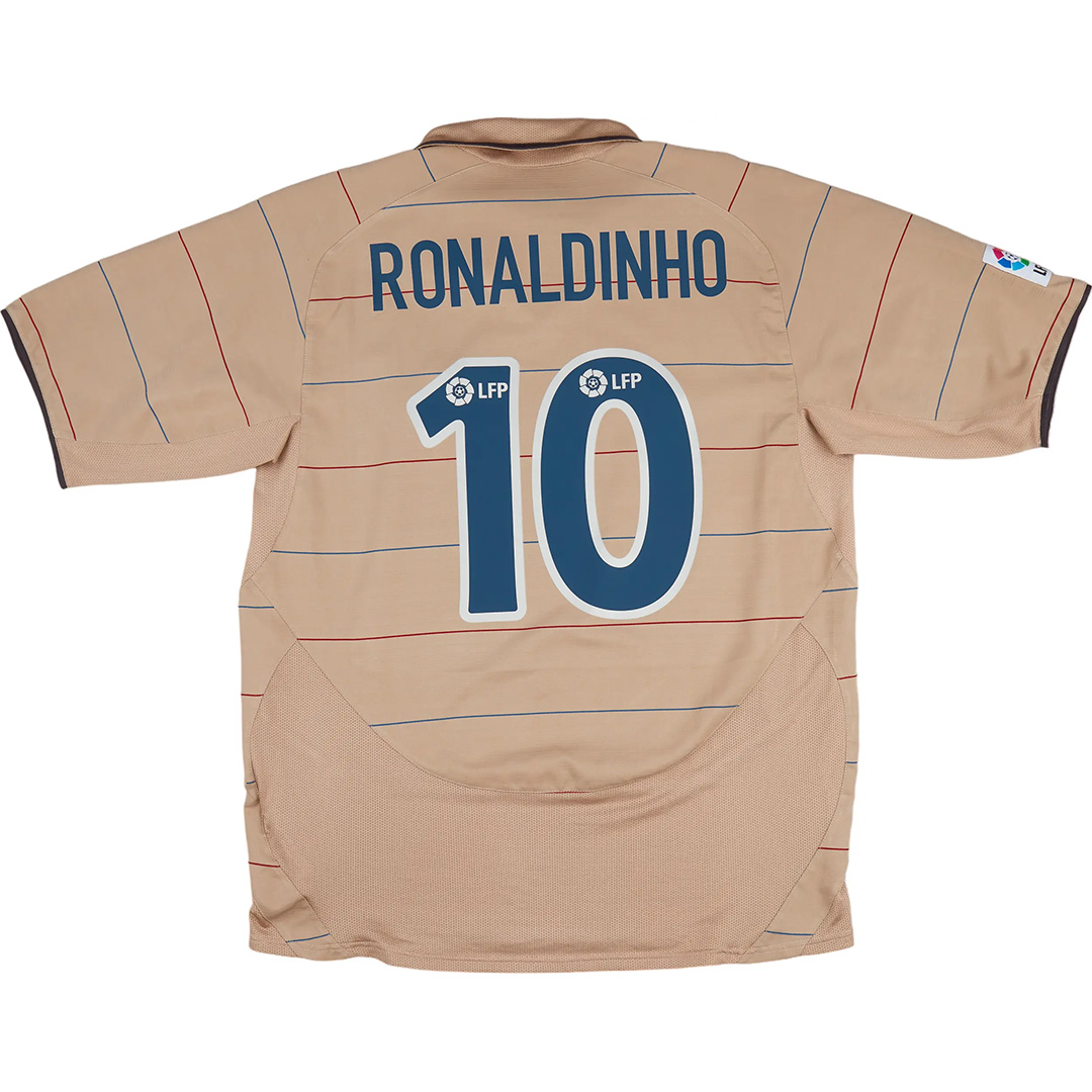 Ronaldinho #10 Retro Barcelona Away Jersey 2003/05 (back view)