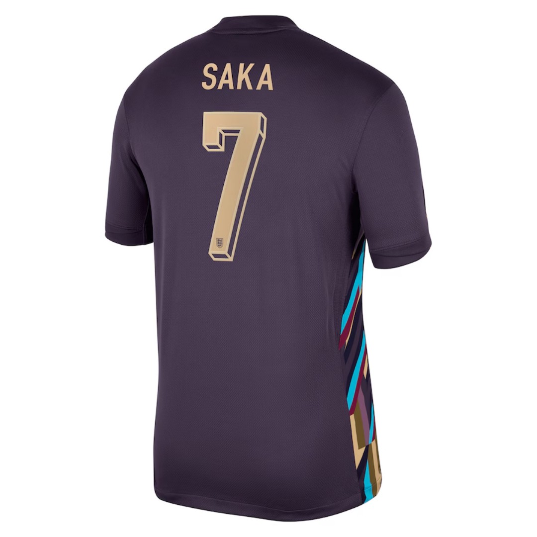 SAKA #7 England Away Jersey 2024 (back view)