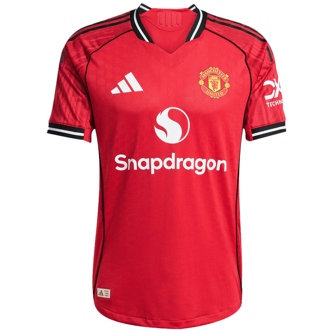 ŠEŠKO #30 Manchester United Home Match Jersey Player Version 2025/26 (back view)