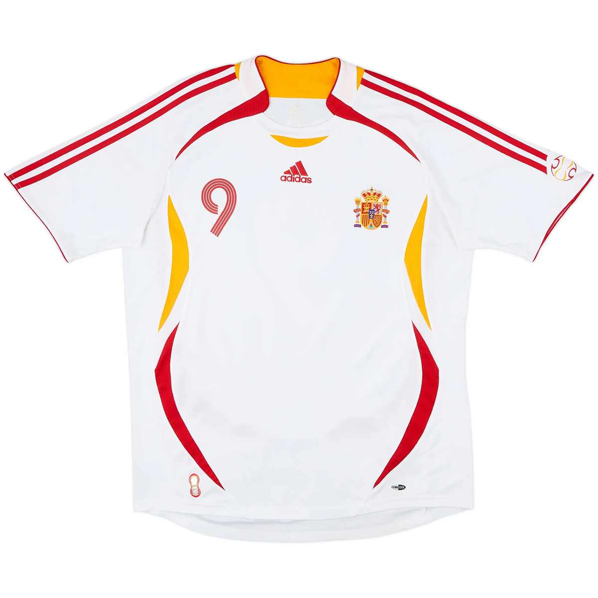 Torres #9 Retro Spain Away Jersey World Cup 2006 (back view)
