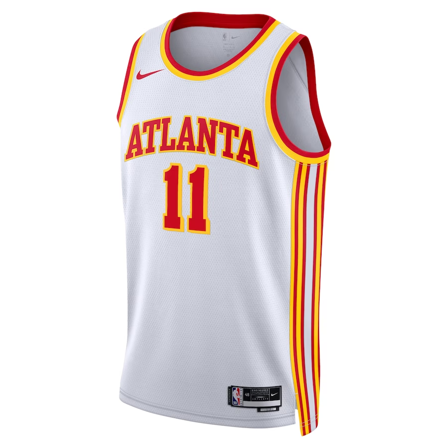 Unisex Atlanta Hawks Trae Young #11 White Swingman Jersey - Association Edition (back view)
