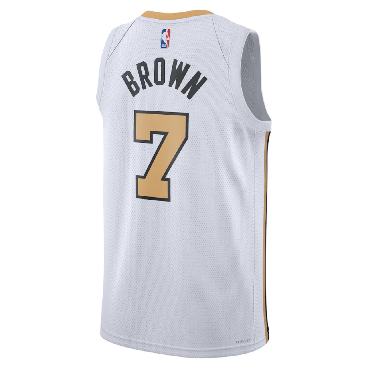 Unisex Boston Celtics Jaylen Brown #7 White Swingman Jersey 2025/26 - City Edition (back view)