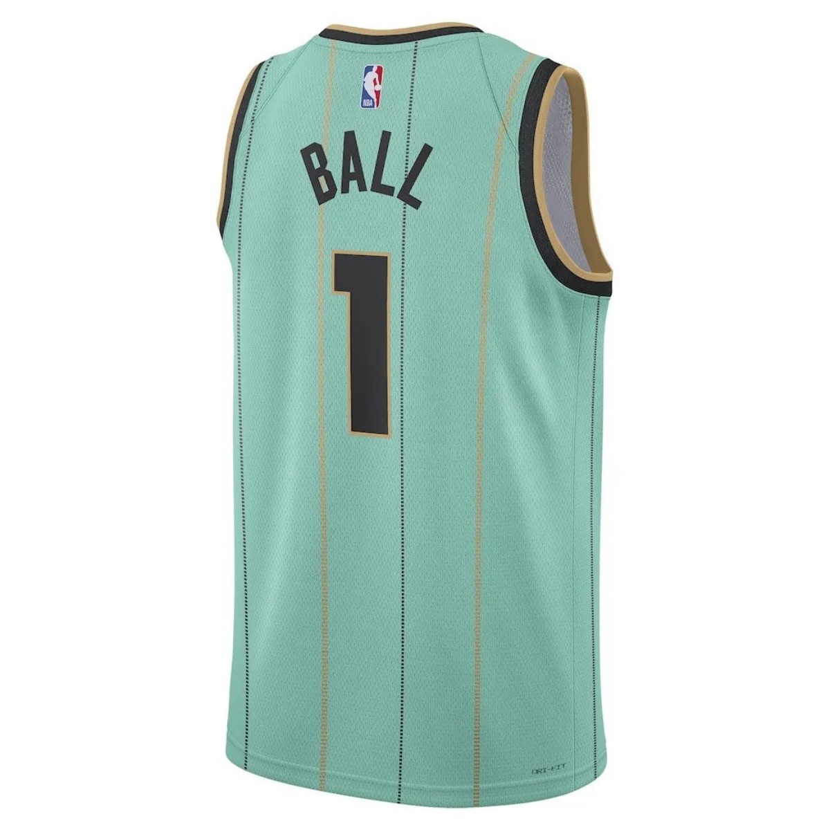 Unisex Charlotte Hornets LaMelo Ball #1 Mint Swingman Jersey - City Edition (back view)