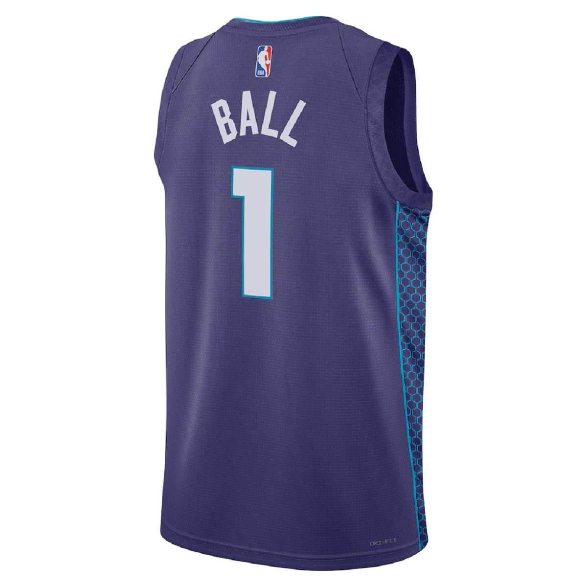 Unisex Charlotte Hornets LaMelo Ball #1 Purple Swingman Jersey - Statement Edition (back view)