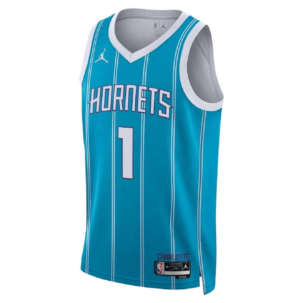 Unisex Charlotte Hornets LaMelo Ball #1 Teal Swingman Jersey - Icon Edition (back view)