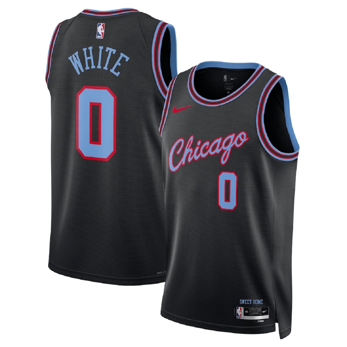 Unisex Chicago Bulls Coby White #0 Black 2025/26 Swingman Jersey - City Edition