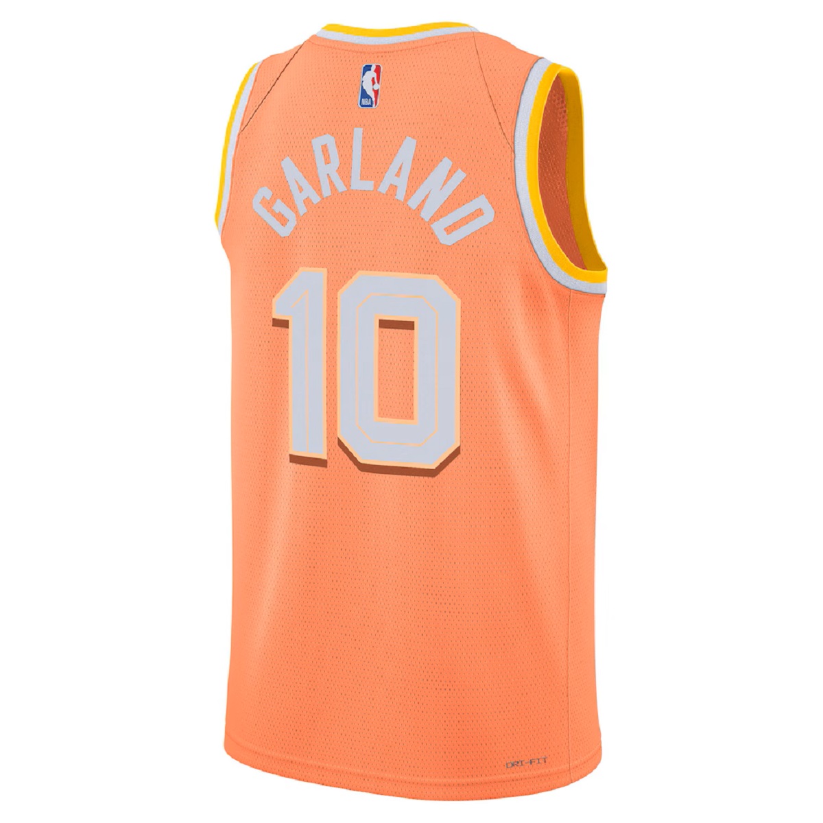 Unisex Cleveland Cavaliers Darius Garland #10 Orange Swingman Jersey 2025/26 - City Edition (back view)