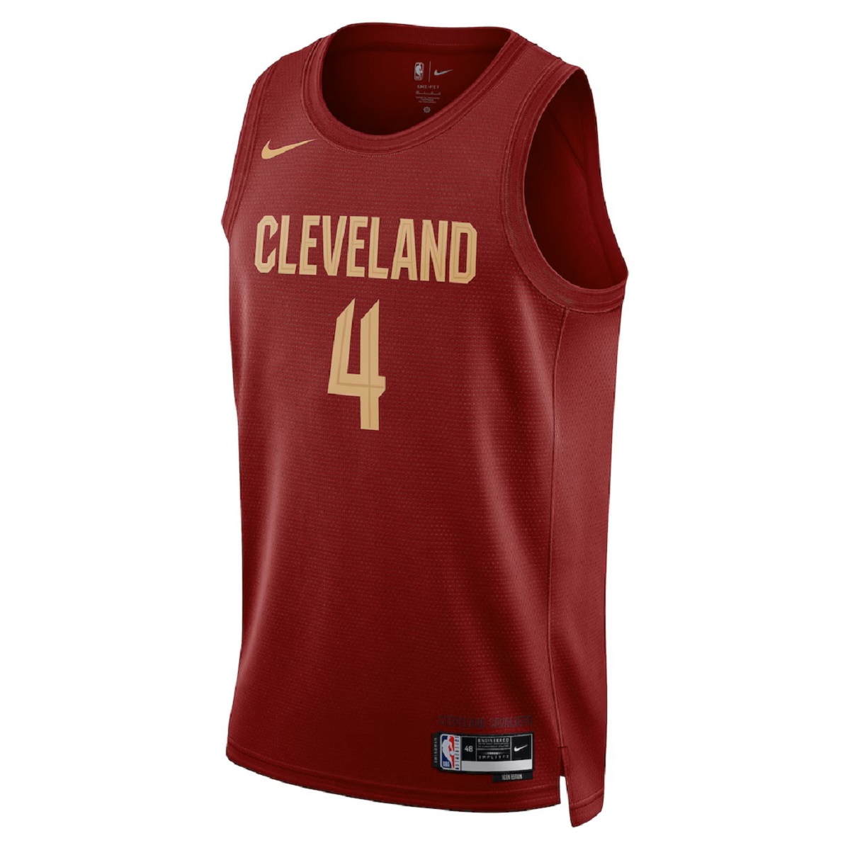 Unisex Cleveland Cavaliers Evan Mobley #4 Wine Swingman Jersey - Icon Edition (back view)