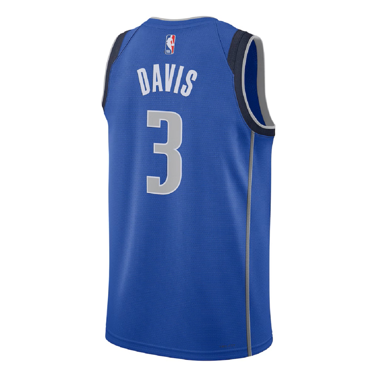 Unisex Dallas Mavericks Anthony Davis #3 Blue Swingman Jersey - Icon Edition (back view)
