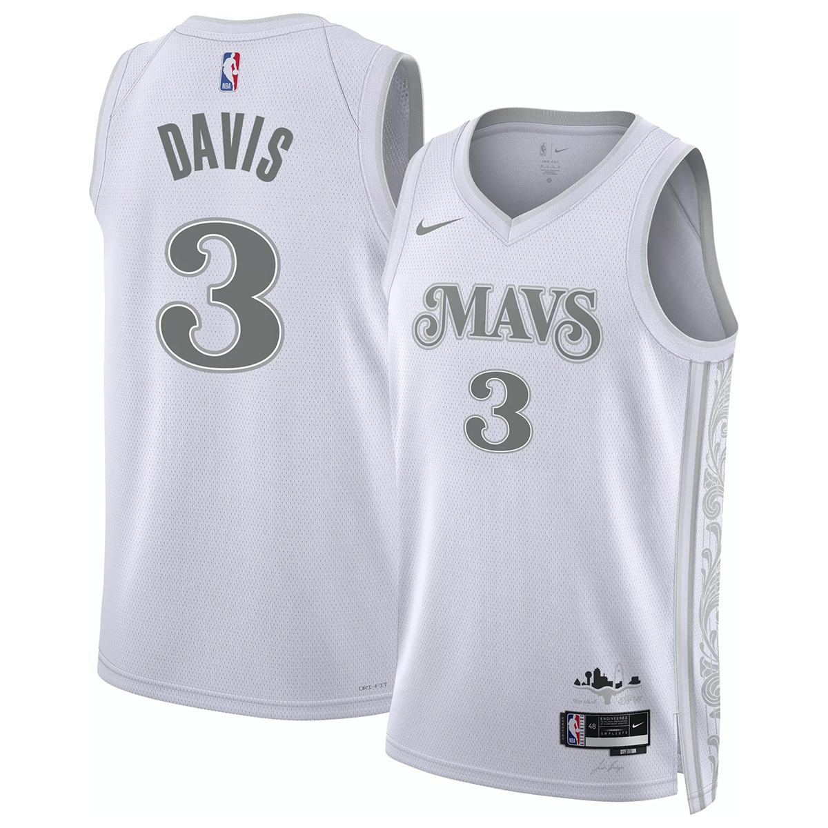 Unisex Dallas Mavericks Anthony Davis #3 White Swingman Jersey - City Edition 2024/25