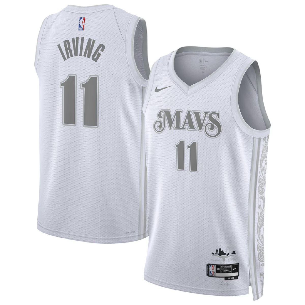 Unisex Dallas Mavericks Kyrie Irving #11 White Swingman Jersey - City Edition 2024/25