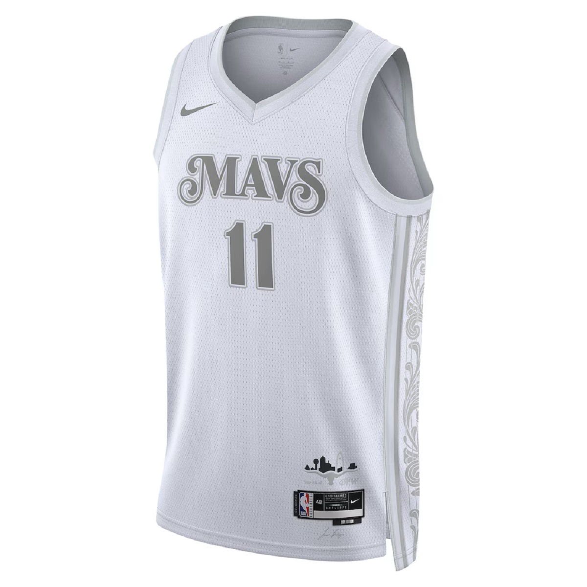 Unisex Dallas Mavericks Kyrie Irving #11 White Swingman Jersey - City Edition 2024/25 (back view)