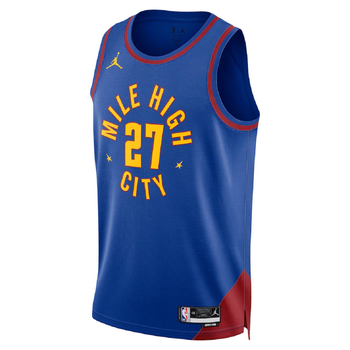 Unisex Denver Nuggets Jamal Murray #27 Blue Swingman Jersey - Statement Edition (back view)