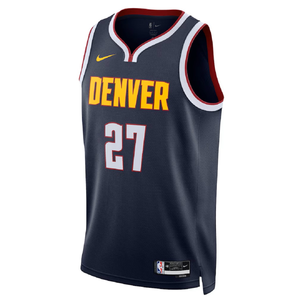 Unisex Denver Nuggets Jamal Murray #27 Navy Swingman Jersey - Icon Edition (back view)