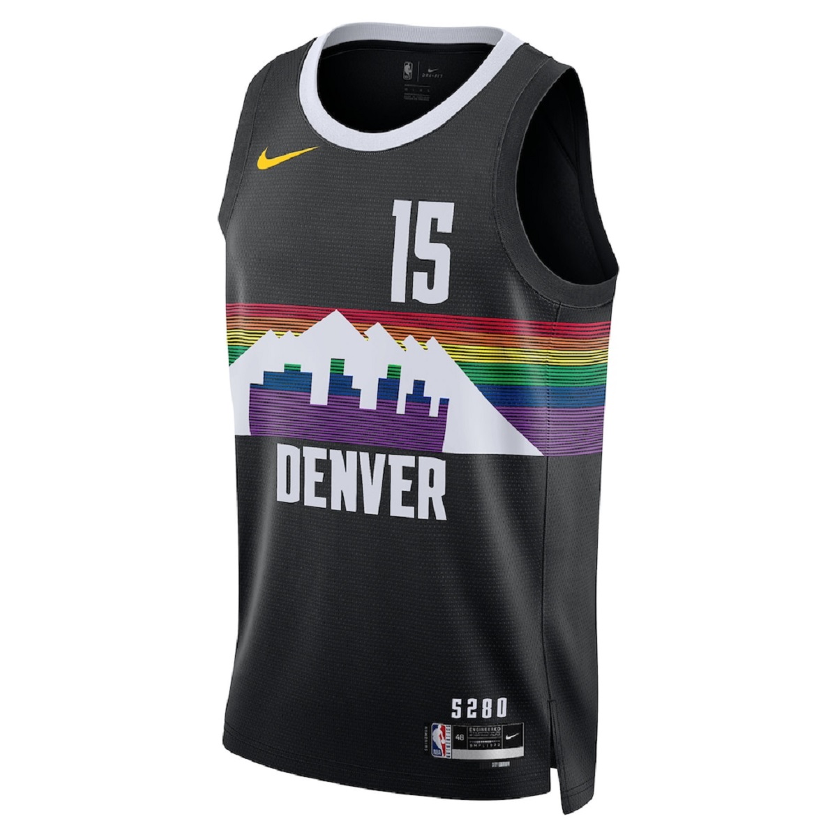 Unisex Denver Nuggets Nikola Jokić #15 Black Swingman Jersey 2025/26 - City Edition (back view)
