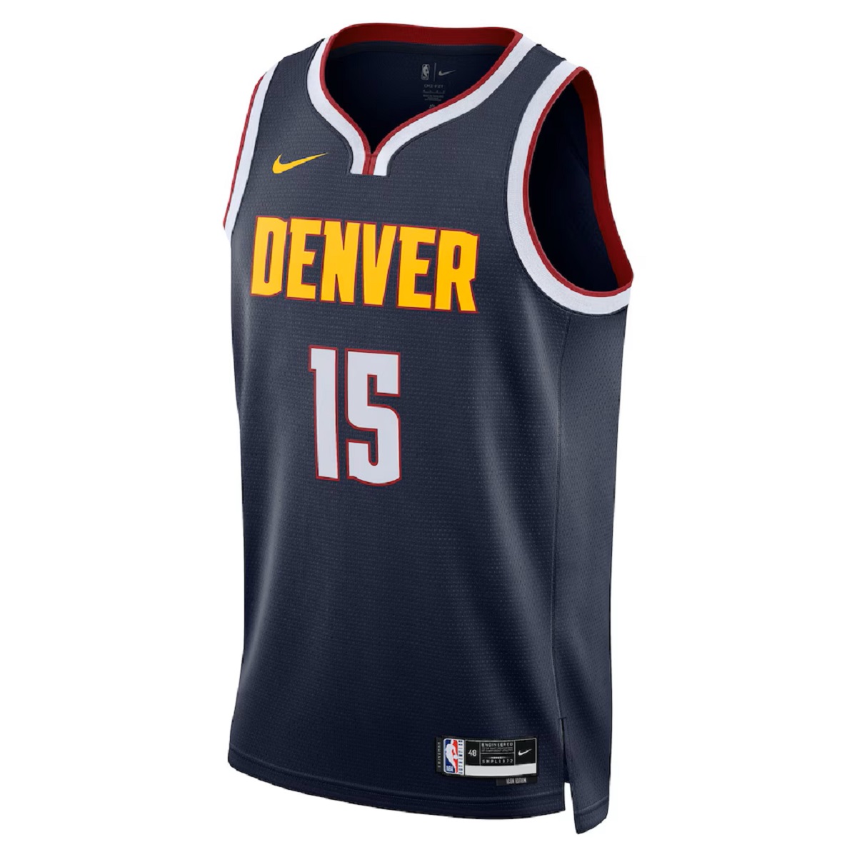 Unisex Denver Nuggets Nikola Jokić #15 Navy Swingman Jersey - Icon Edition (back view)