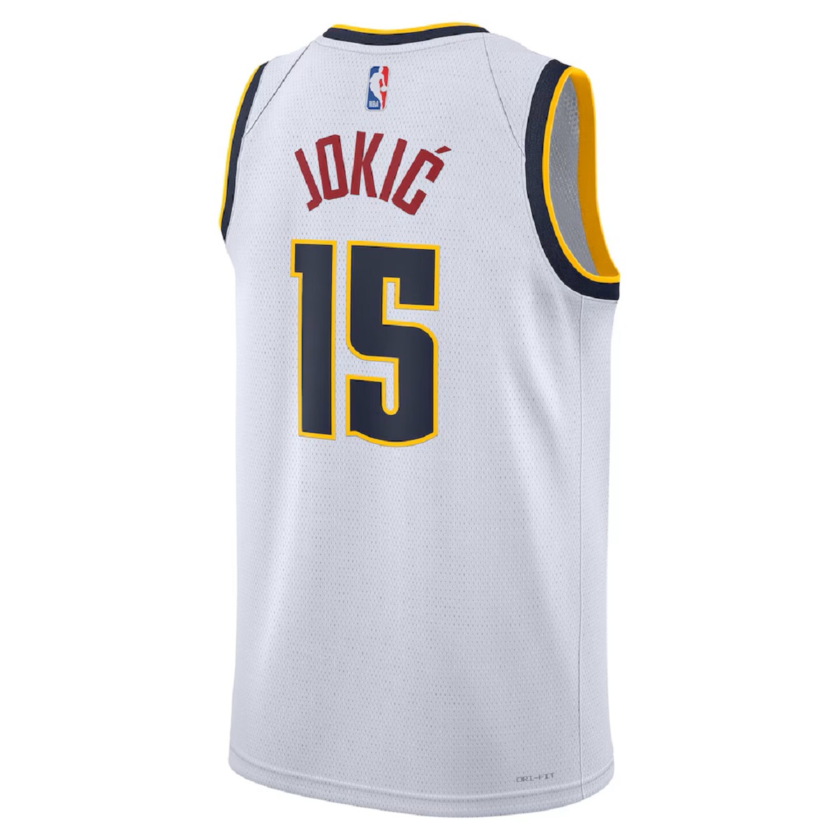 Unisex Denver Nuggets Nikola Jokić #15 White Swingman Jersey - Association Edition (back view)