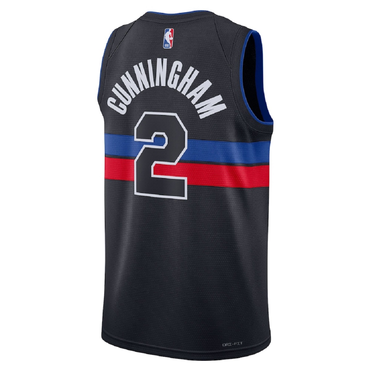 Unisex Detroit Pistons Cade Cunningham #2 Black Swingman Jersey - Statement Edition (back view)