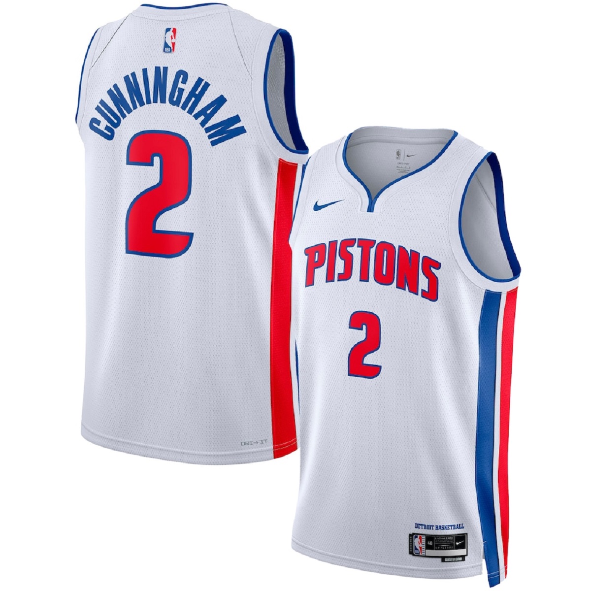 Unisex Detroit Pistons Cade Cunningham #2 White Swingman Jersey - Association Edition