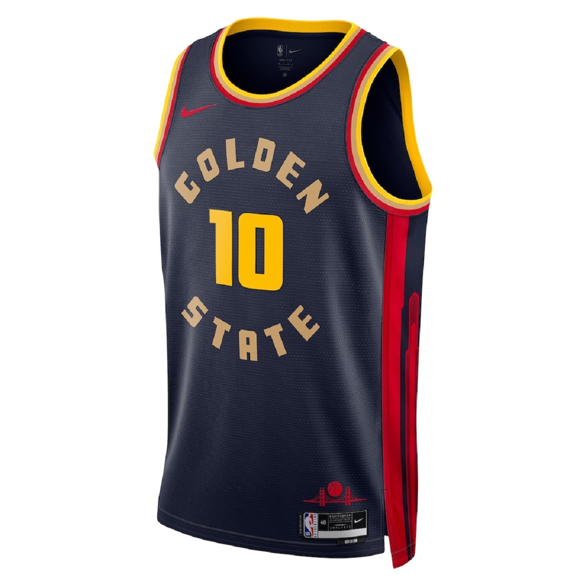 Unisex Golden State Warriors Jimmy Butler #10 Navy Swingman Jersey - City Edition (back view)