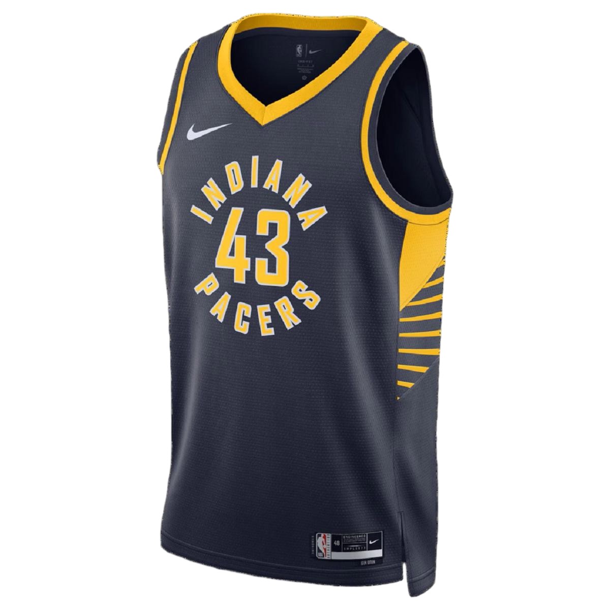 Unisex Indiana Pacers Pascal Siakam #43 Navy Swingman Jersey - Icon Edition (back view)
