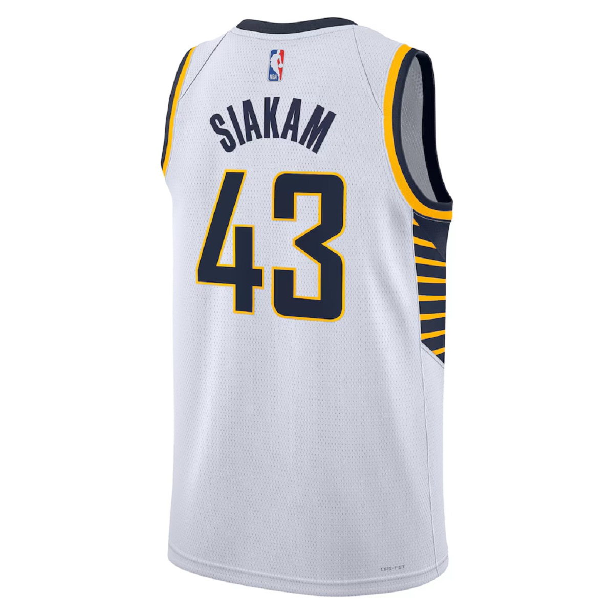 Unisex Indiana Pacers Pascal Siakam #43 White Swingman Jersey - Association Edition (back view)