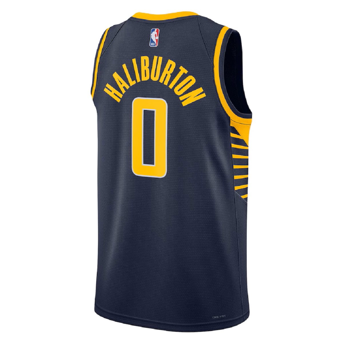 Unisex Indiana Pacers Tyrese Haliburton #0 Navy Swingman Jersey - Icon Edition (back view)