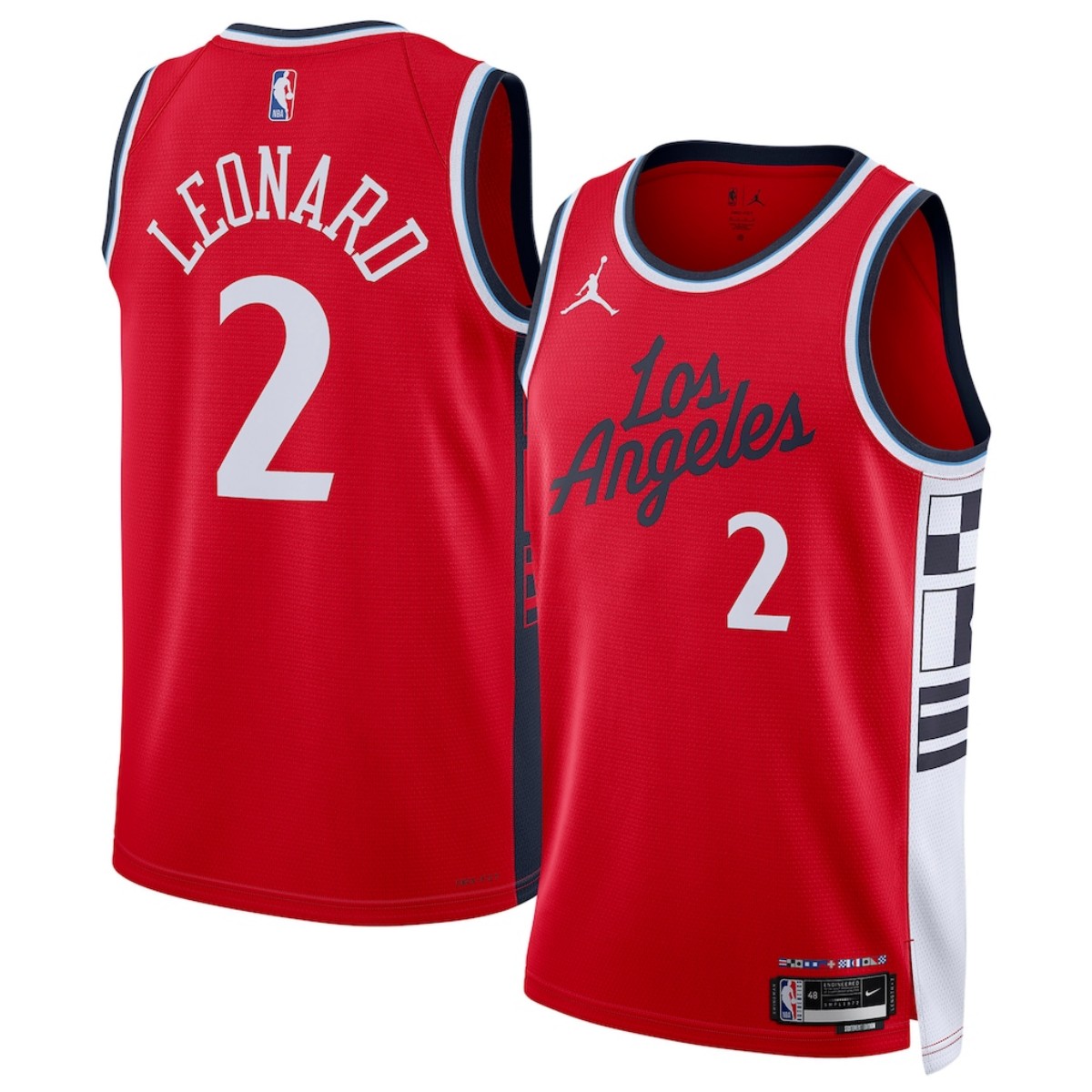 Unisex LA Clippers Kawhi Leonard #2 Jordan Brand Red Swingman Jersey - Statement Edition 2024/25