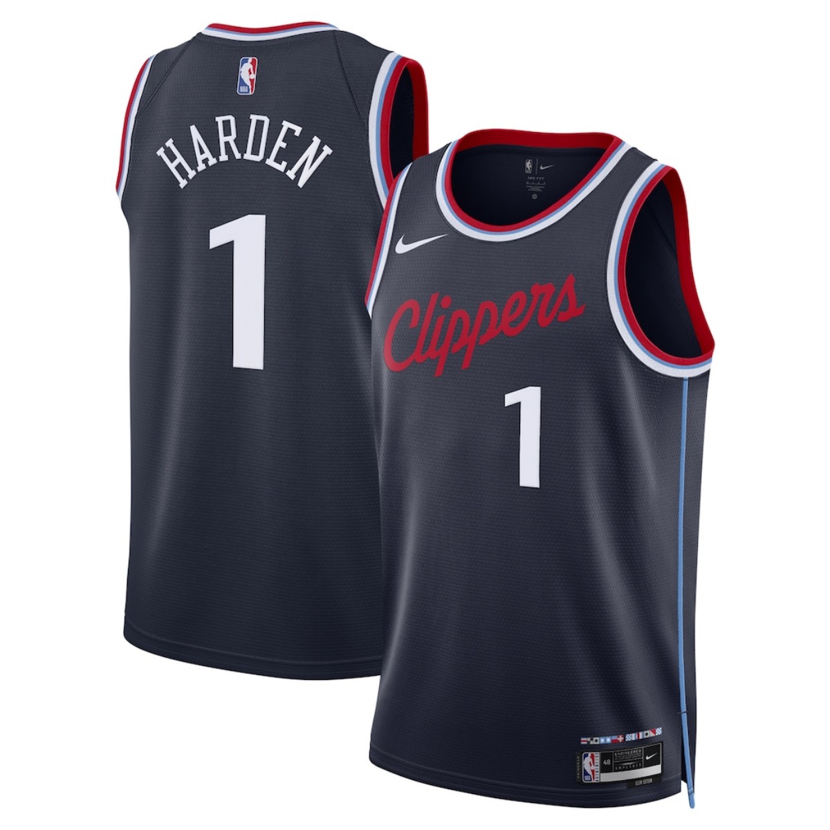 Unisex Los Angeles Clippers James Harden #1 Navy Swingman Jersey - Icon Edition 2024/25