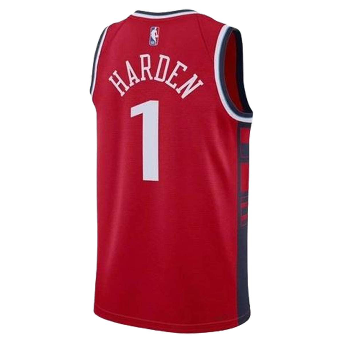 Unisex Los Angeles Clippers James Harden #1 Red Swingman Jersey - Statement Edition 2024/25 (back view)