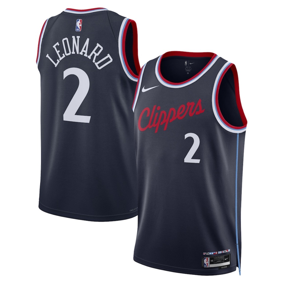 Unisex Los Angeles Clippers Kawhi Leonard #2 Navy Swingman Jersey - Icon Edition 2024/25