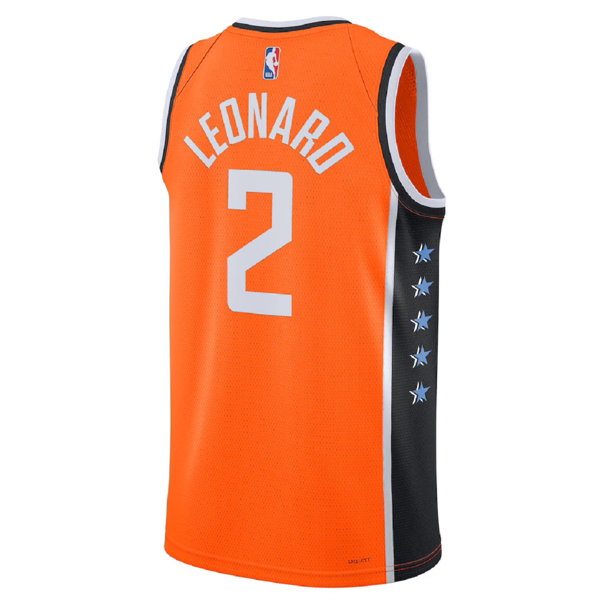 Unisex Los Angeles Clippers Kawhi Leonard #2 Orange Swingman Jersey 2025/26 - City Edition (back view)