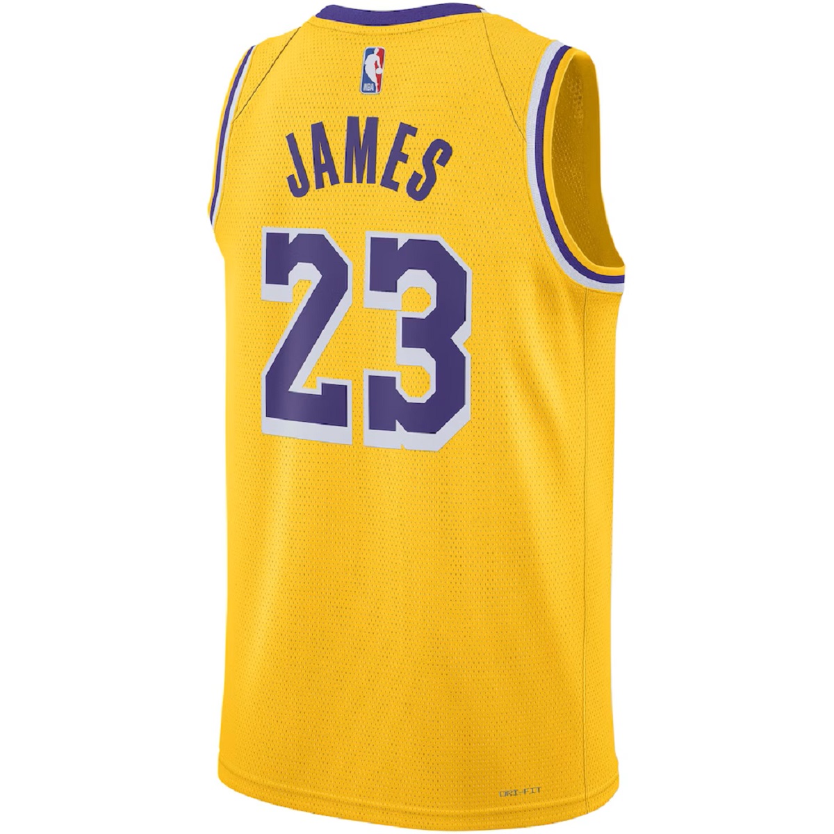 Unisex Los Angeles Lakers LeBron James #23 Gold Swingman Jersey - Icon Edition (back view)