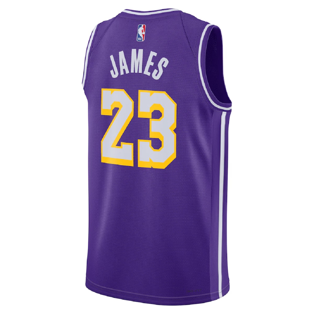 Unisex Los Angeles Lakers LeBron James #23 Purple Swingman Jersey - Statement Edition (back view)