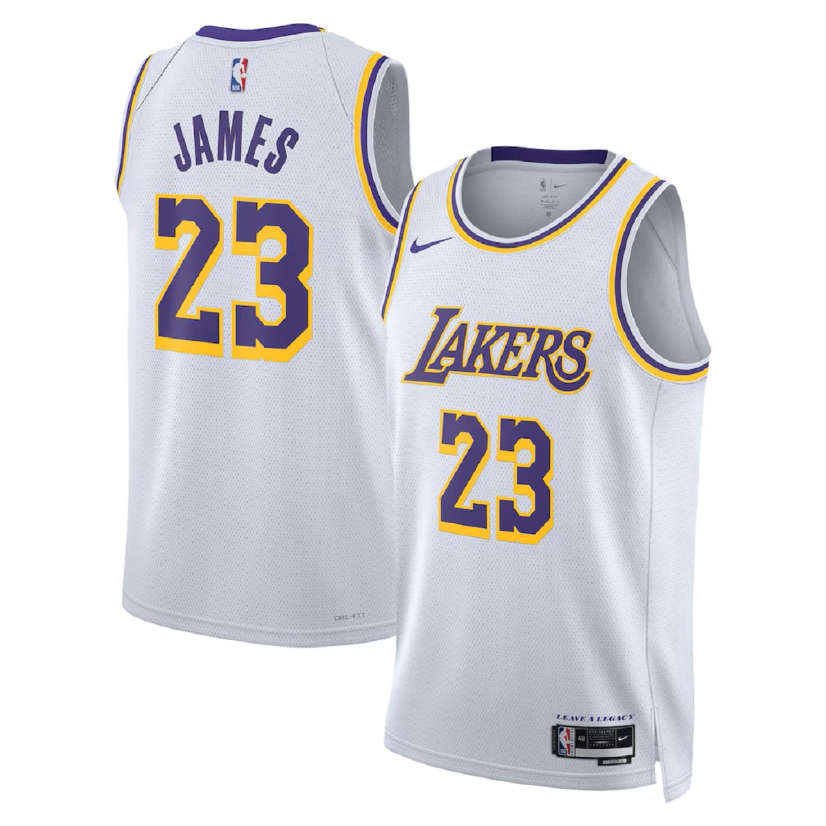 Unisex Los Angeles Lakers LeBron James #23 White Swingman Jersey - Association Edition