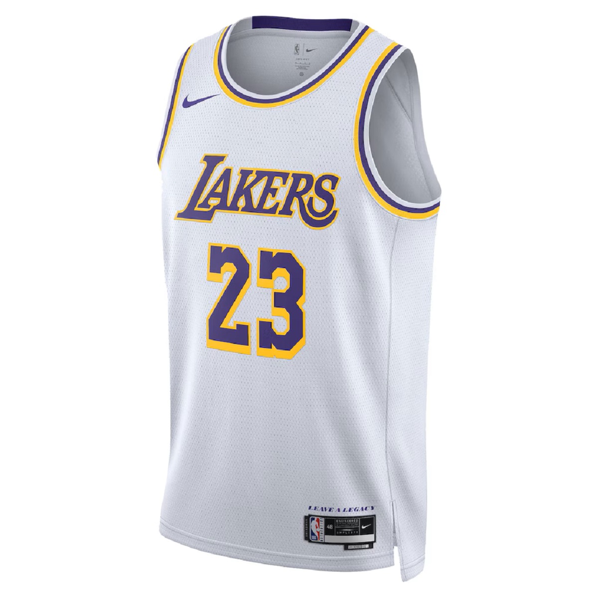 Unisex Los Angeles Lakers LeBron James #23 White Swingman Jersey - Association Edition (back view)