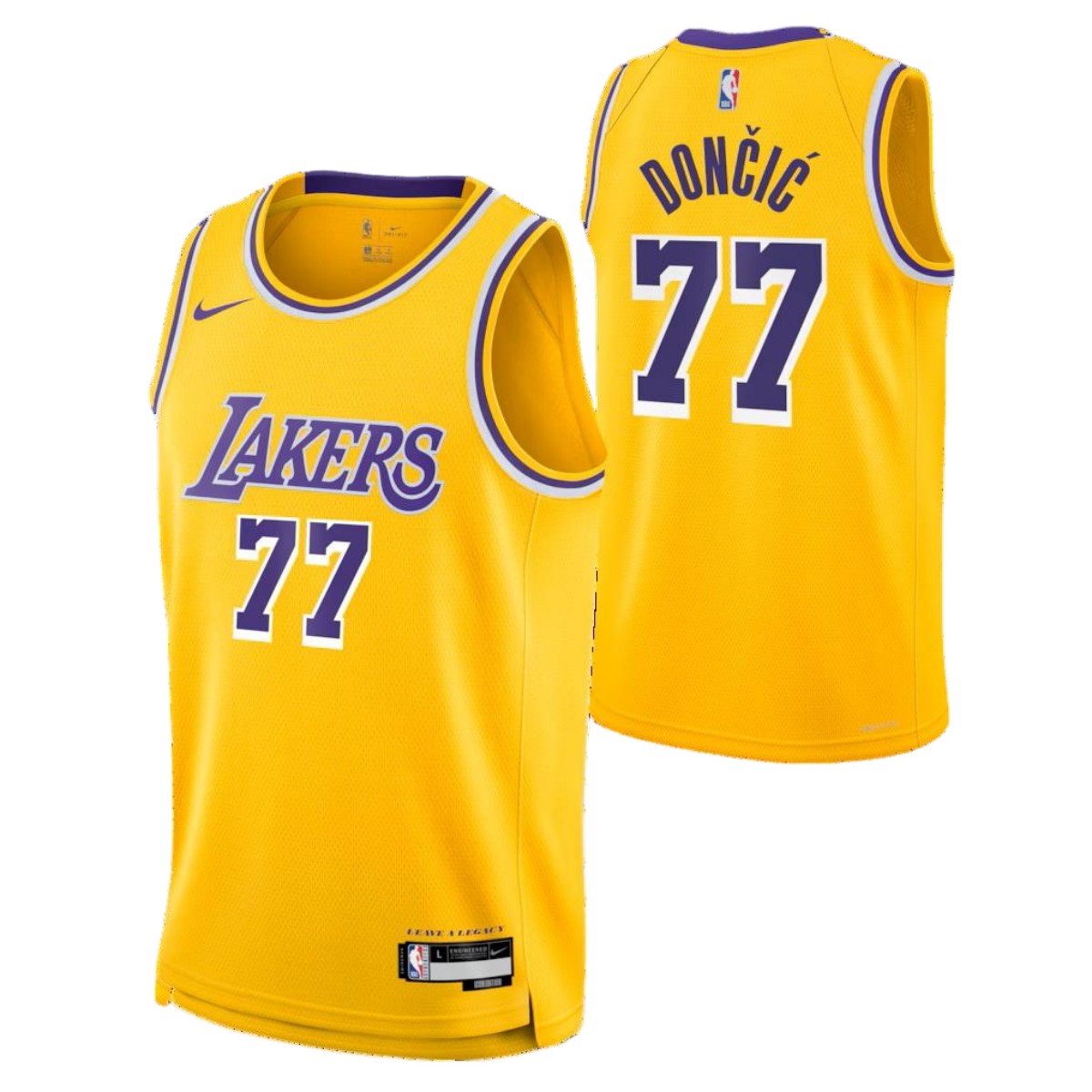 Unisex Los Angeles Lakers Luka Dončić #77 Nike Gold Swingman Jersey - Icon Edition