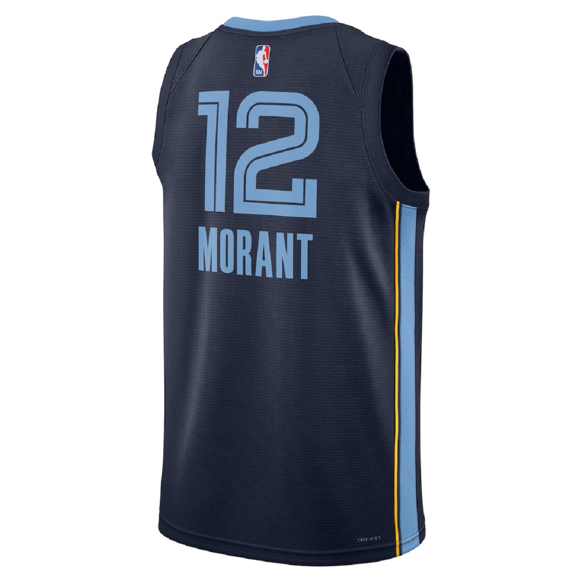 Unisex Memphis Grizzlies Grizzlies Ja Morant #12 Navy Swingman Jersey - Icon Edition (back view)