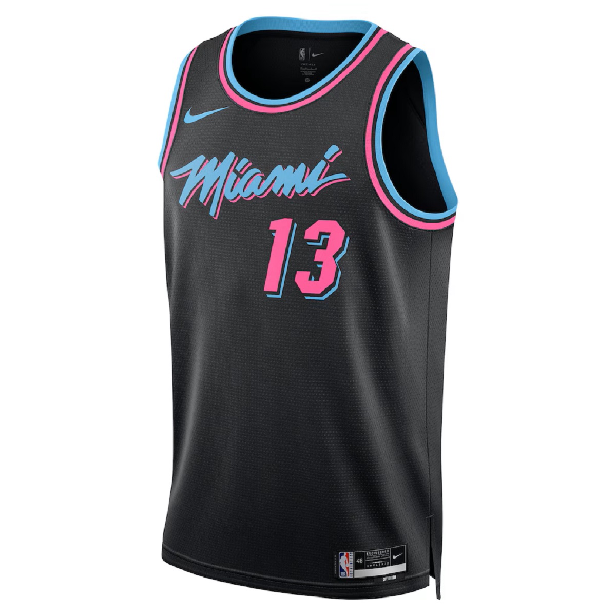 Unisex Miami Heat Bam Adebayo #13 Black Swingman Jersey 2025/26 - City Edition (back view)