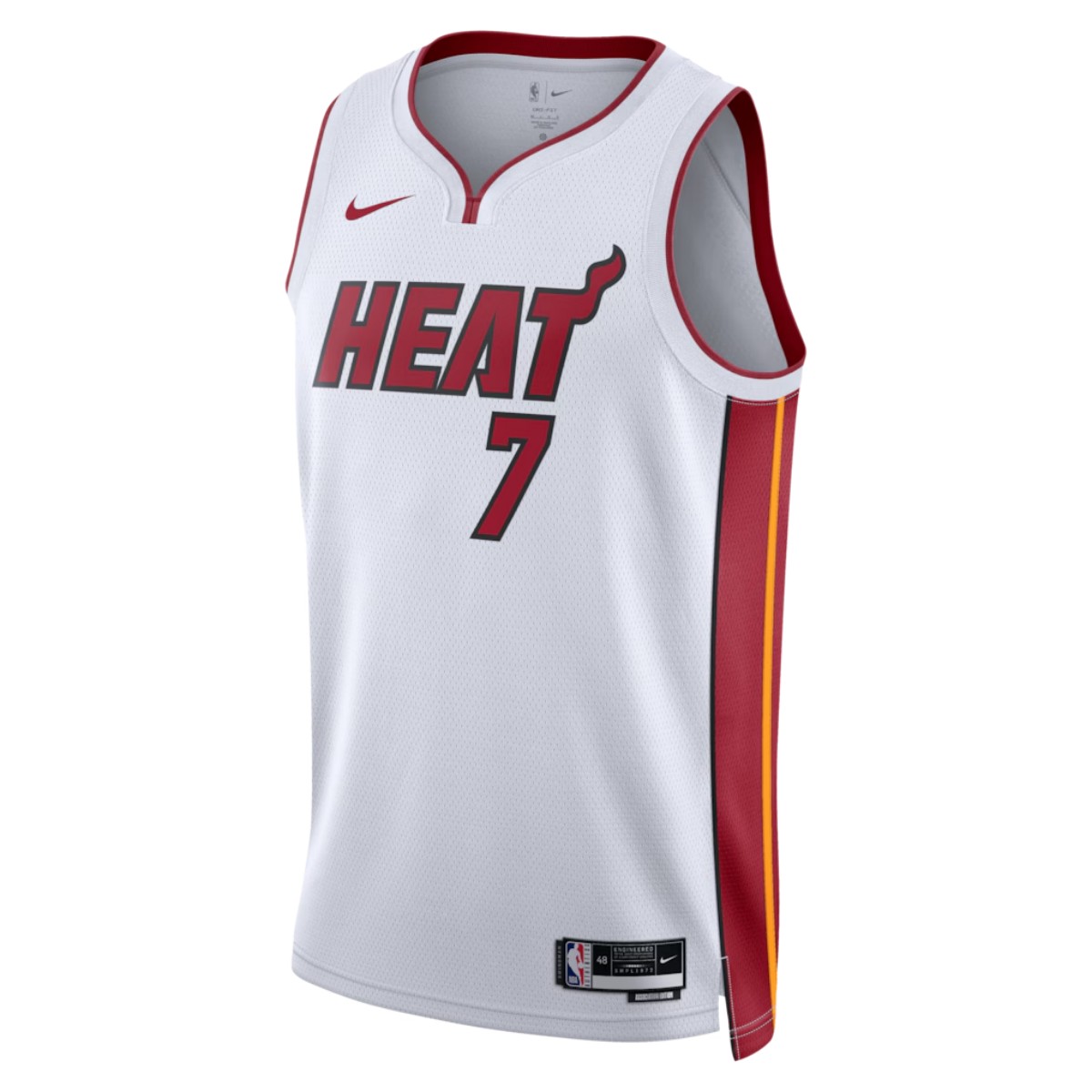 Unisex Miami Heat Giannis Antetokounmpo #7 White Swingman Jersey - Association Edition (back view)