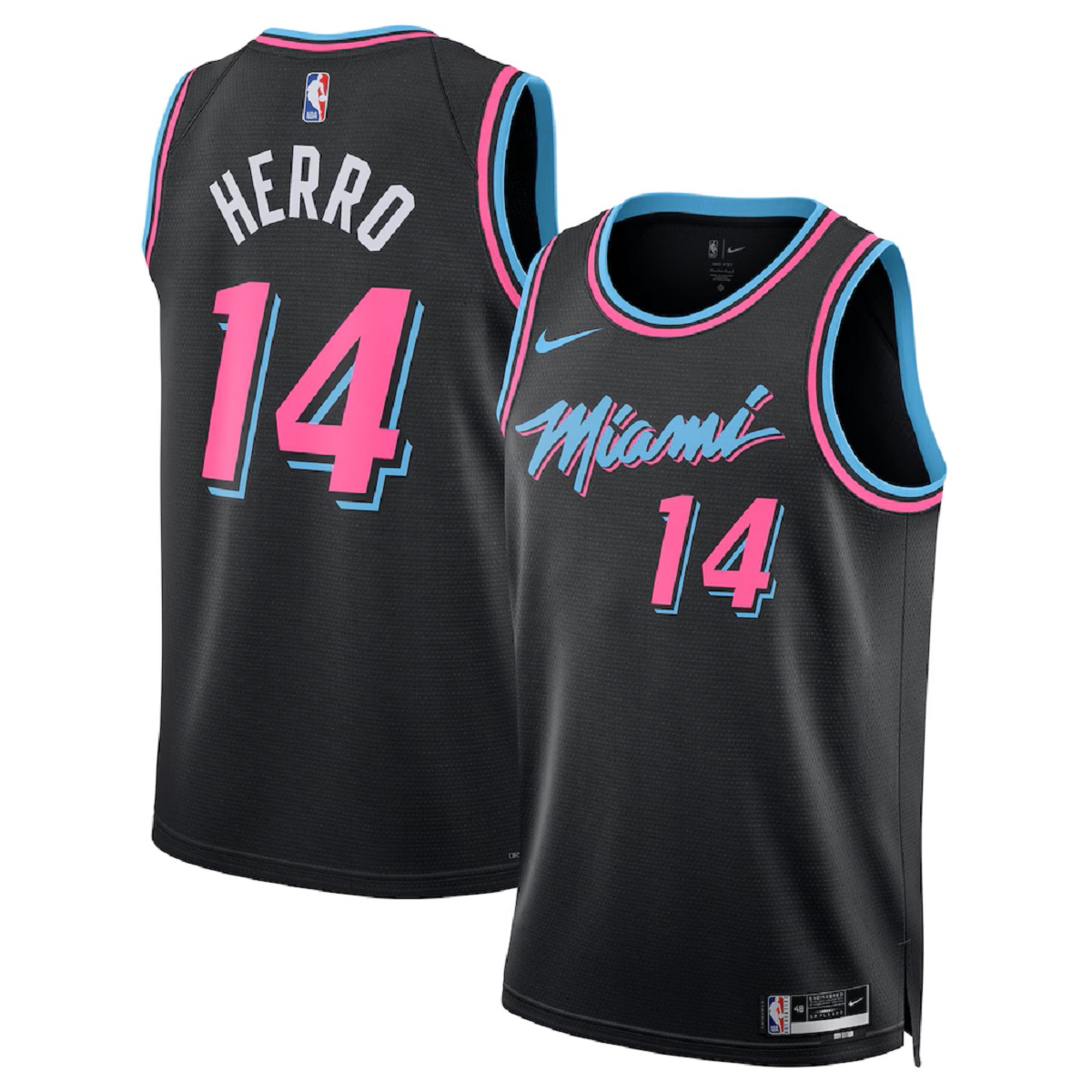 Unisex Miami Heat Tyler Herro #14 Black Swingman Jersey 2025/26 - City Edition