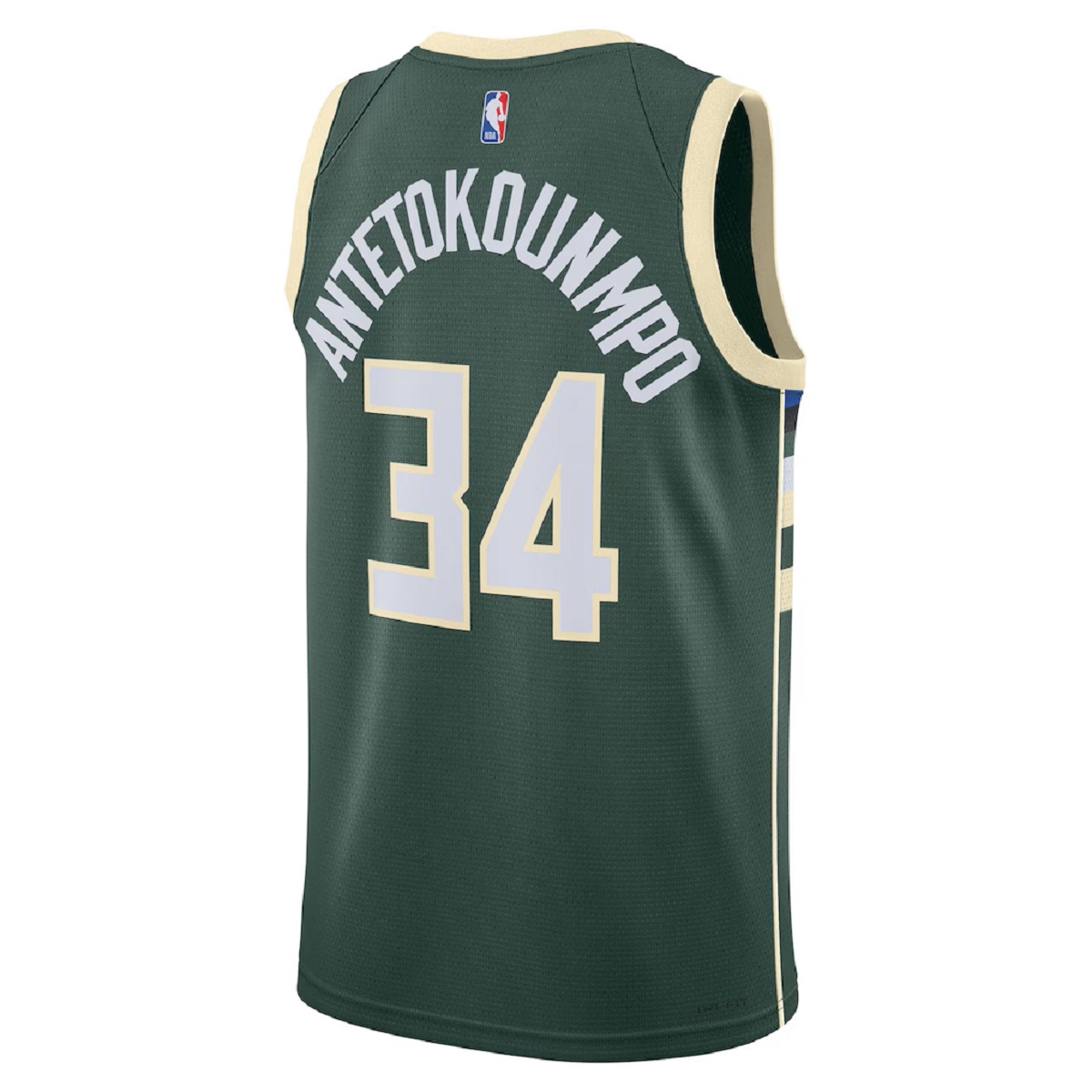 Unisex Milwaukee Bucks Giannis Antetokounmpo #34 Hunter Green Swingman Jersey - Icon Edition (back view)