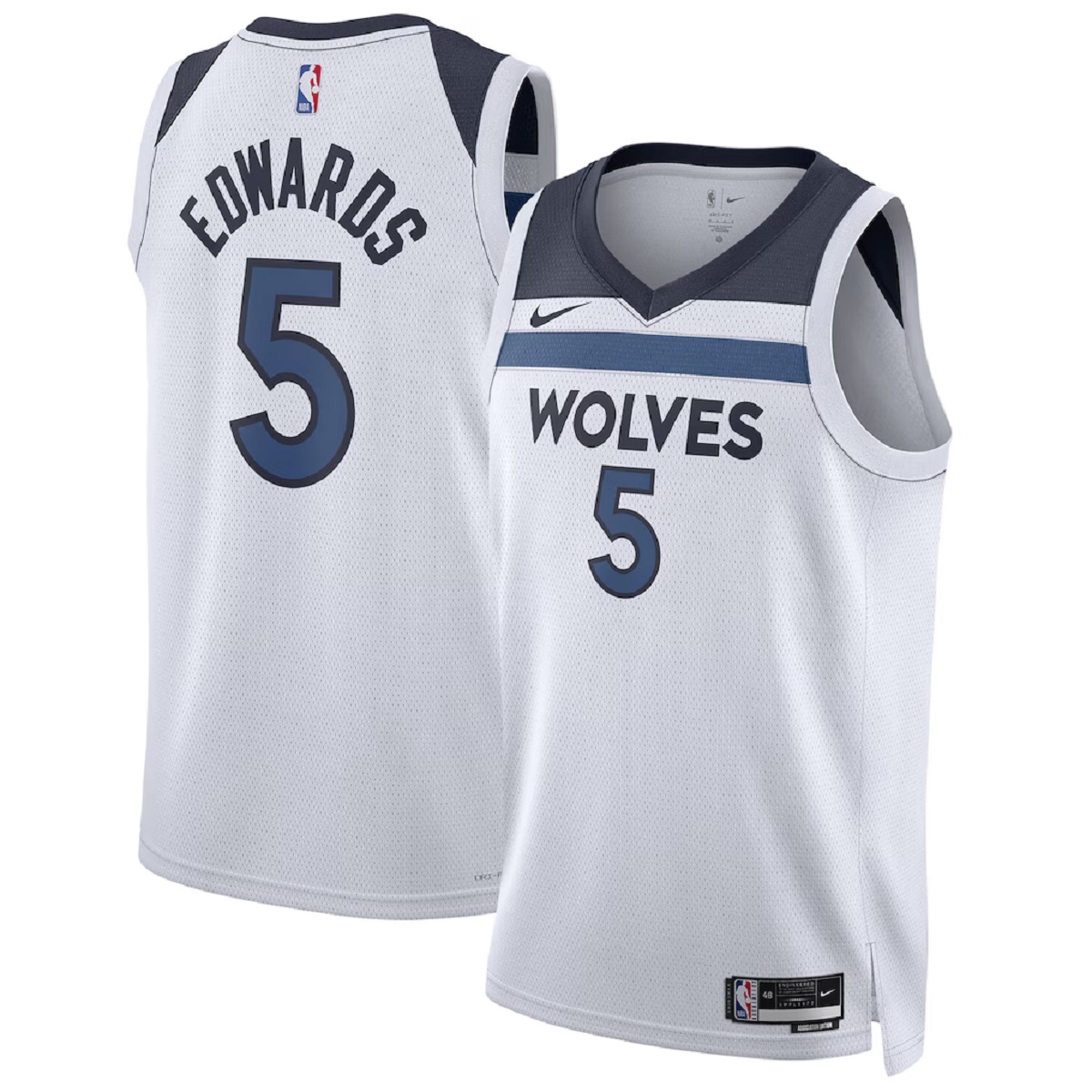 Unisex Minnesota Timberwolves Anthony Edwards #5 White Swingman Jersey - Association Edition