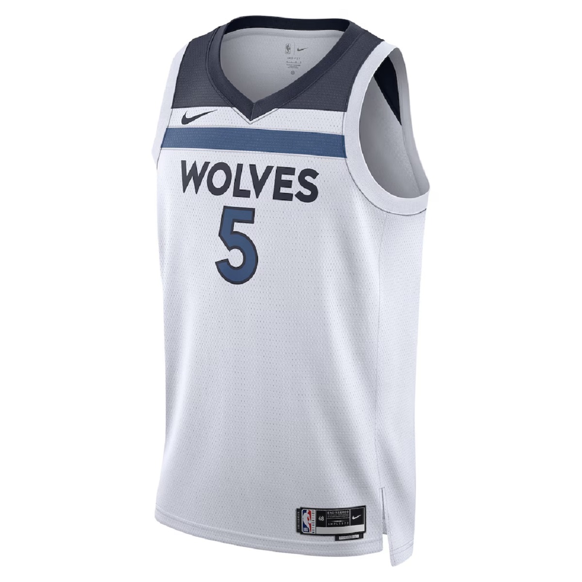 Unisex Minnesota Timberwolves Anthony Edwards #5 White Swingman Jersey - Association Edition (back view)