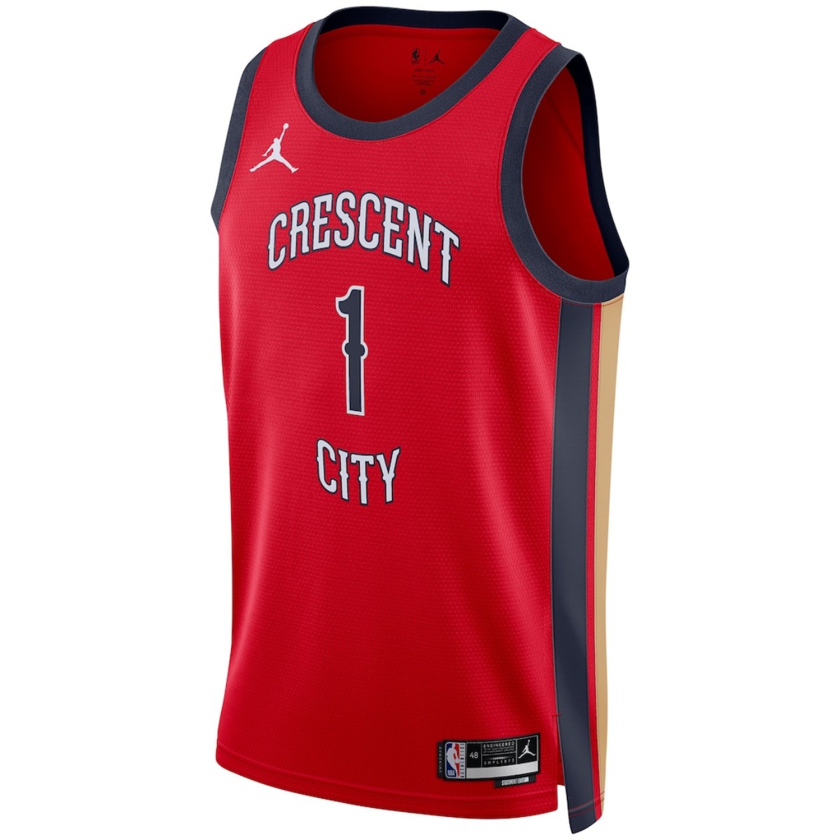 Unisex New Orleans Pelicans Zion Williamson #1 Red Swingman Jersey - Statement Edition (back view)