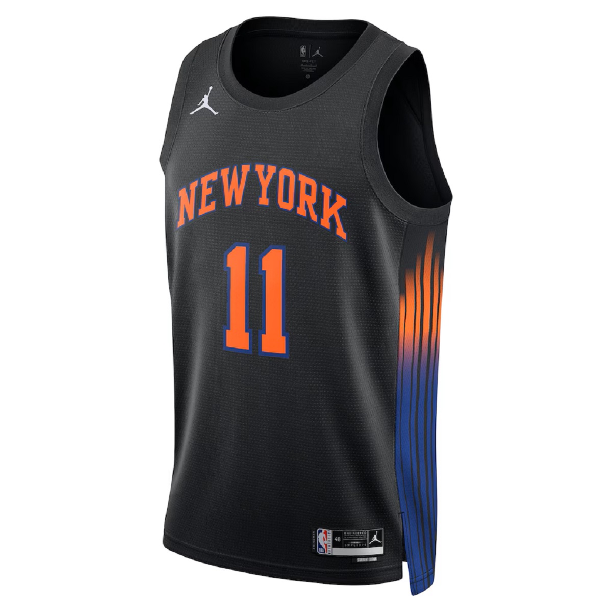 Unisex New York Knicks Jalen Brunson #11 Black Swingman Jersey - Statement Edition (back view)