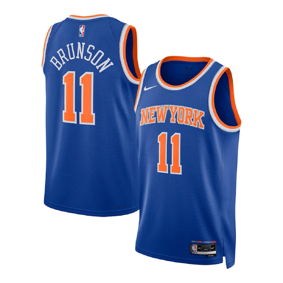 Unisex New York Knicks Jalen Brunson #11 Blue Swingman Jersey - Icon Edition