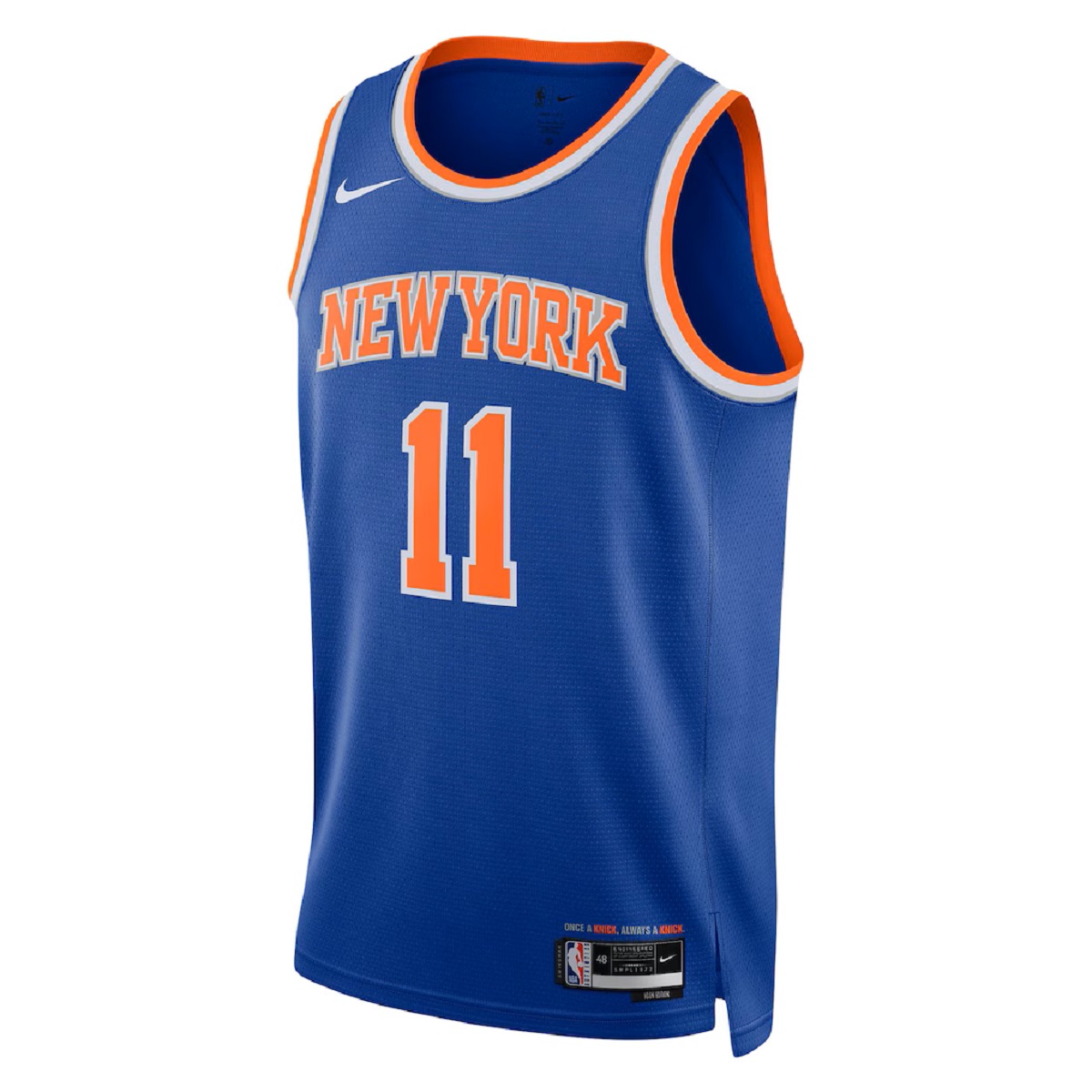 Unisex New York Knicks Jalen Brunson #11 Blue Swingman Jersey - Icon Edition (back view)