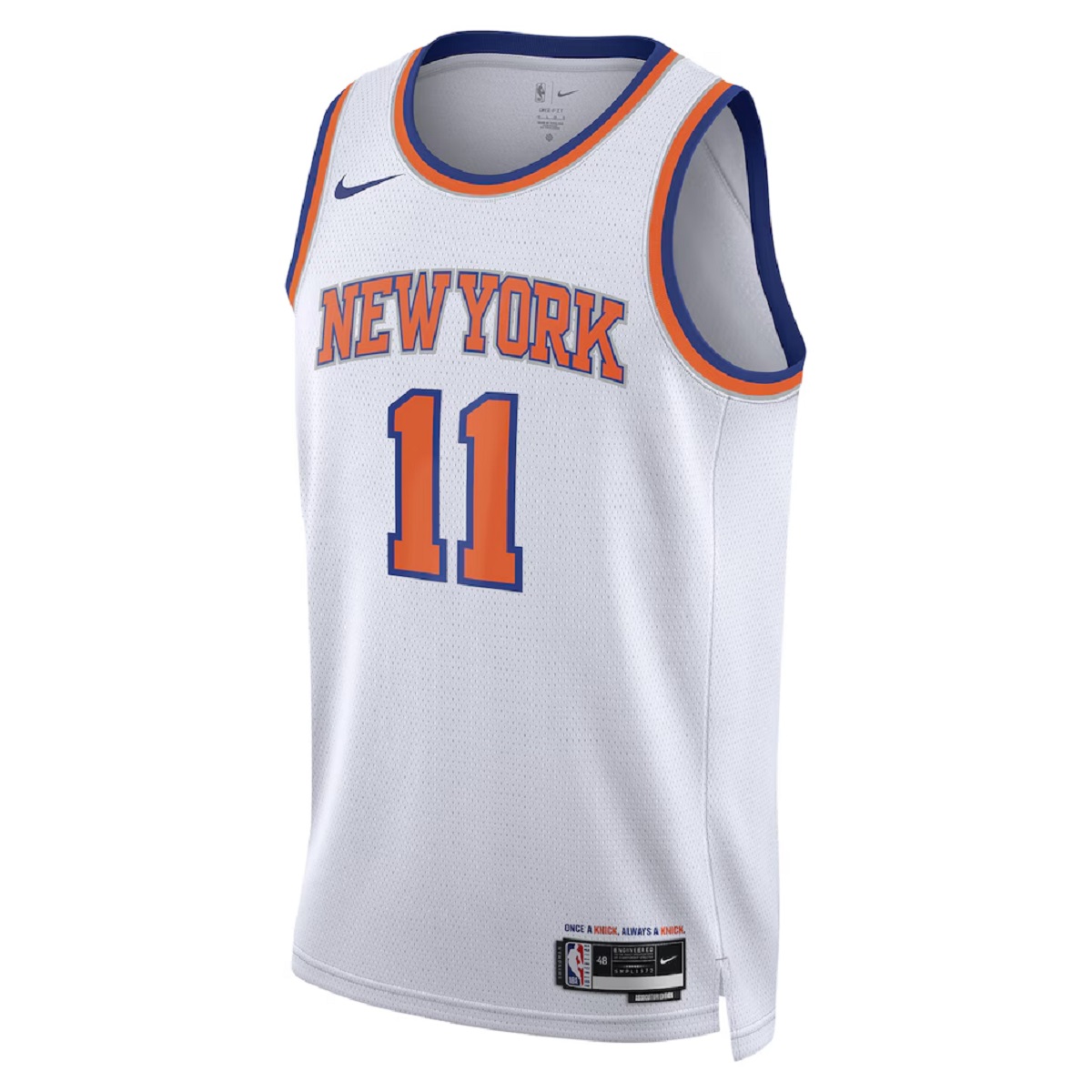 Unisex New York Knicks Jalen Brunson #11 White Swingman Jersey - Association Edition (back view)