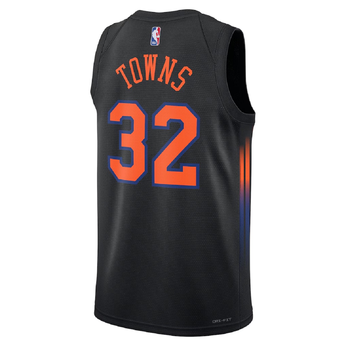 Unisex New York Knicks Karl-Anthony Towns #32 Black Swingman Jersey - Statement Edition (back view)